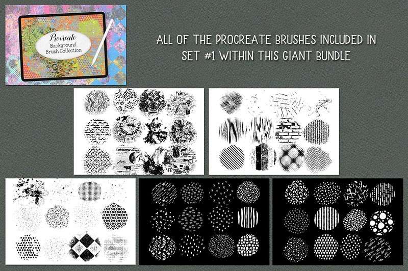 3套独特的抽象纹理图案Procreate笔刷 笔刷资源 sucaiwan.com