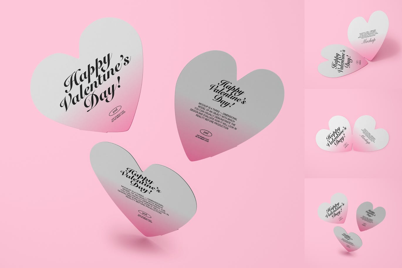 情人节爱心卡片样机 Valentines Day Card Mockup 样机素材 sucaiwan.com