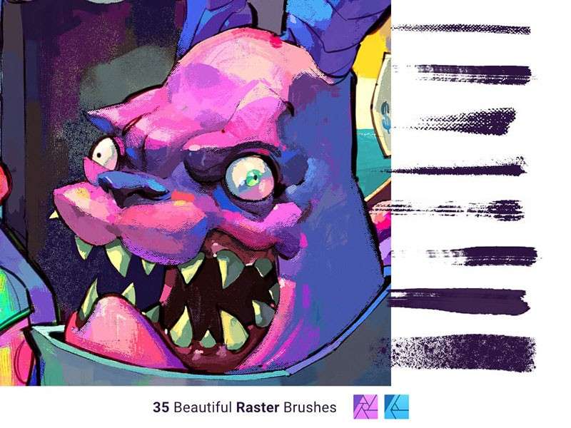 55个儿童插画肌理效果Affinity笔刷 笔刷资源 sucaiwan.com