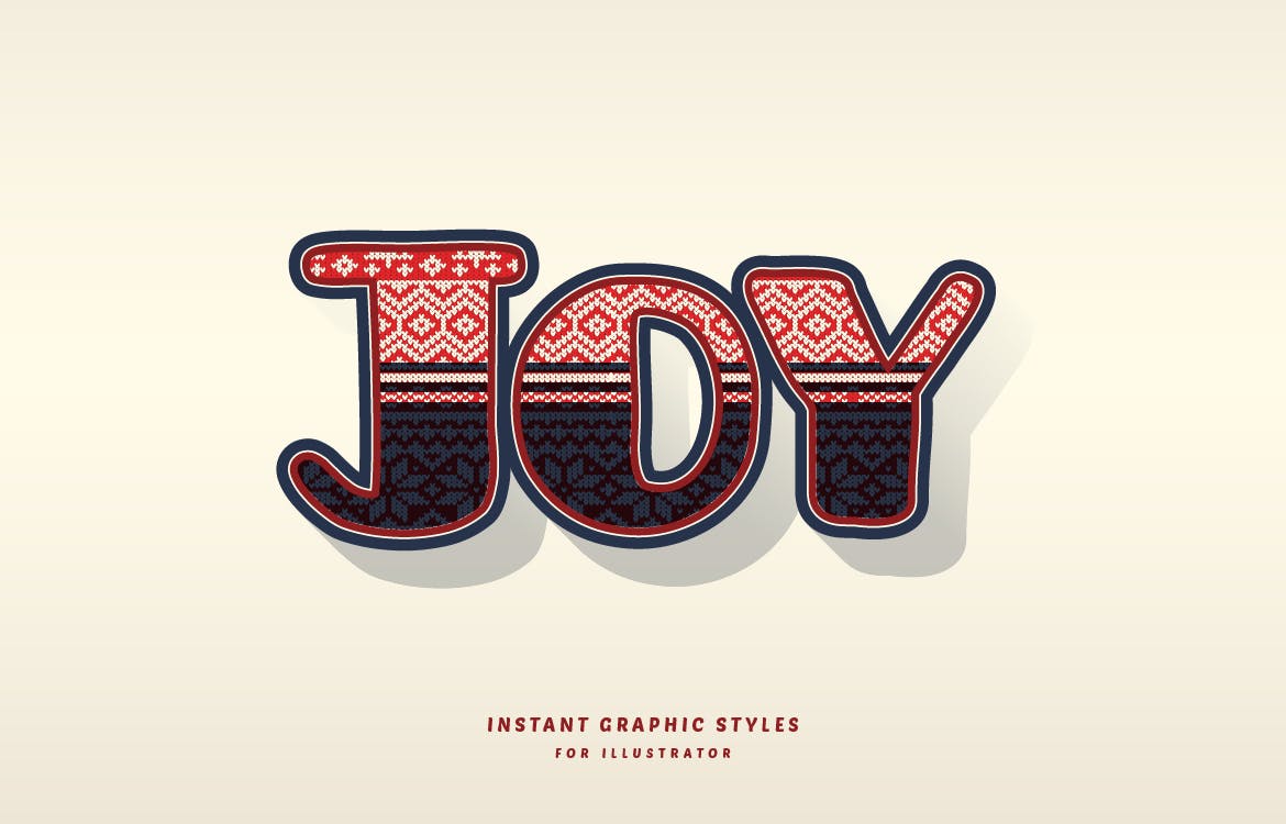 圣诞主题矢量文本效果 Christmas Text Effects Illustrator 插件预设 sucaiwan.com