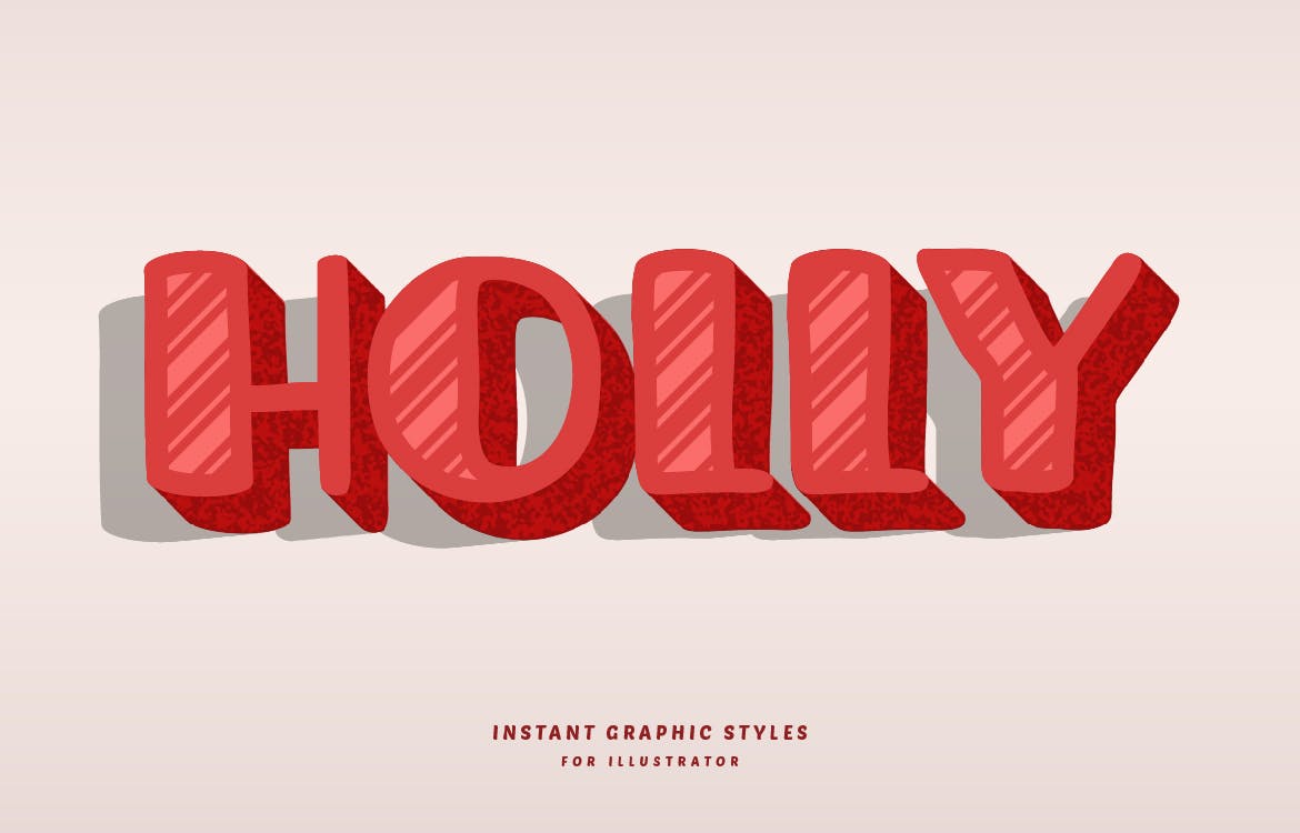 圣诞主题矢量文本效果 Christmas Text Effects Illustrator 插件预设 sucaiwan.com