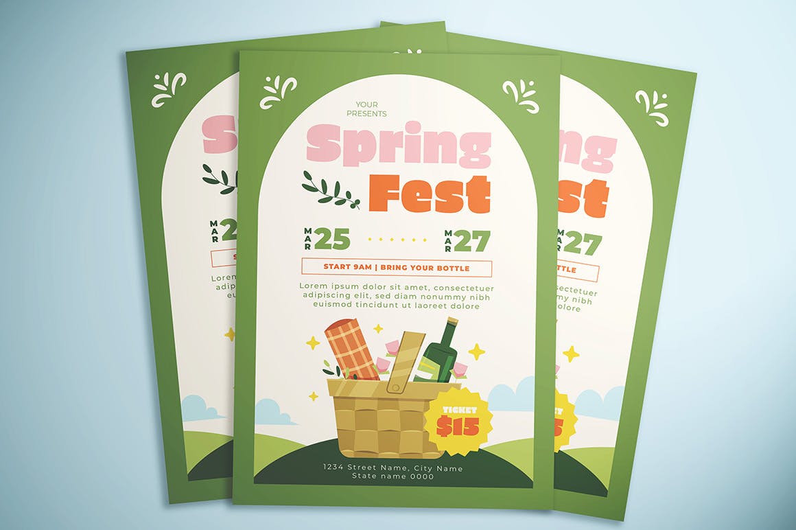 春节庆典购物宣传单素材 Spring Fest Flyer 设计素材 sucaiwan.com