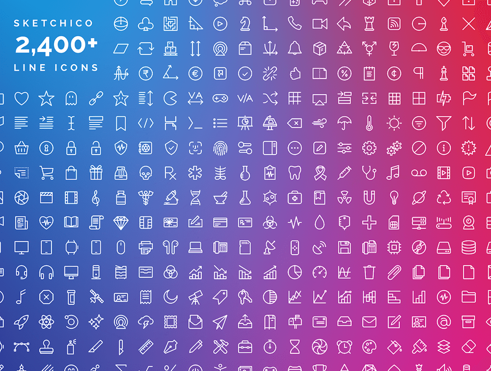 2000+线条图标和图标字体 图标素材 sucaiwan.com