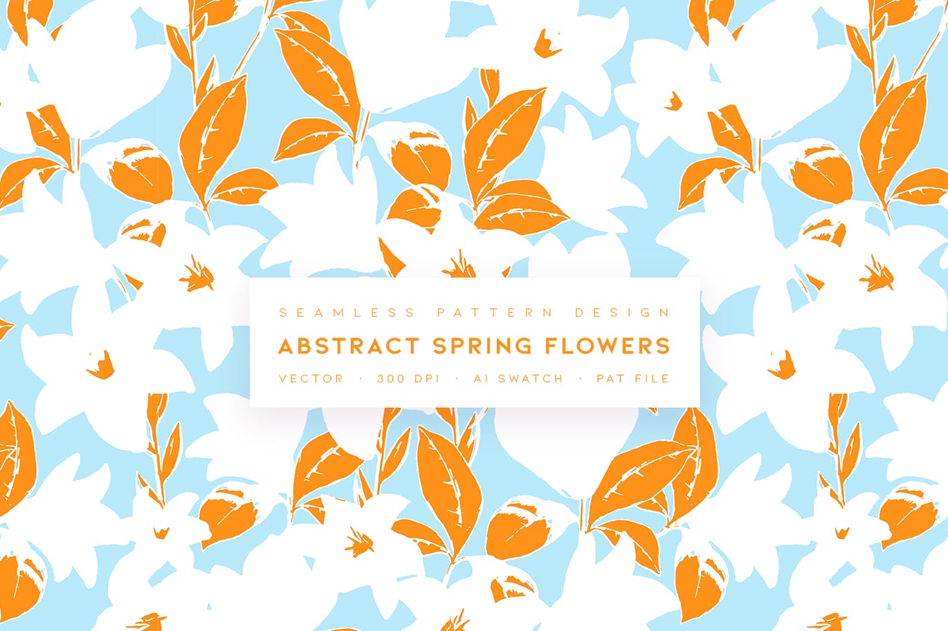 抽象春天花朵无缝图案素材 Abstract Spring Flowers 图片素材 sucaiwan.com