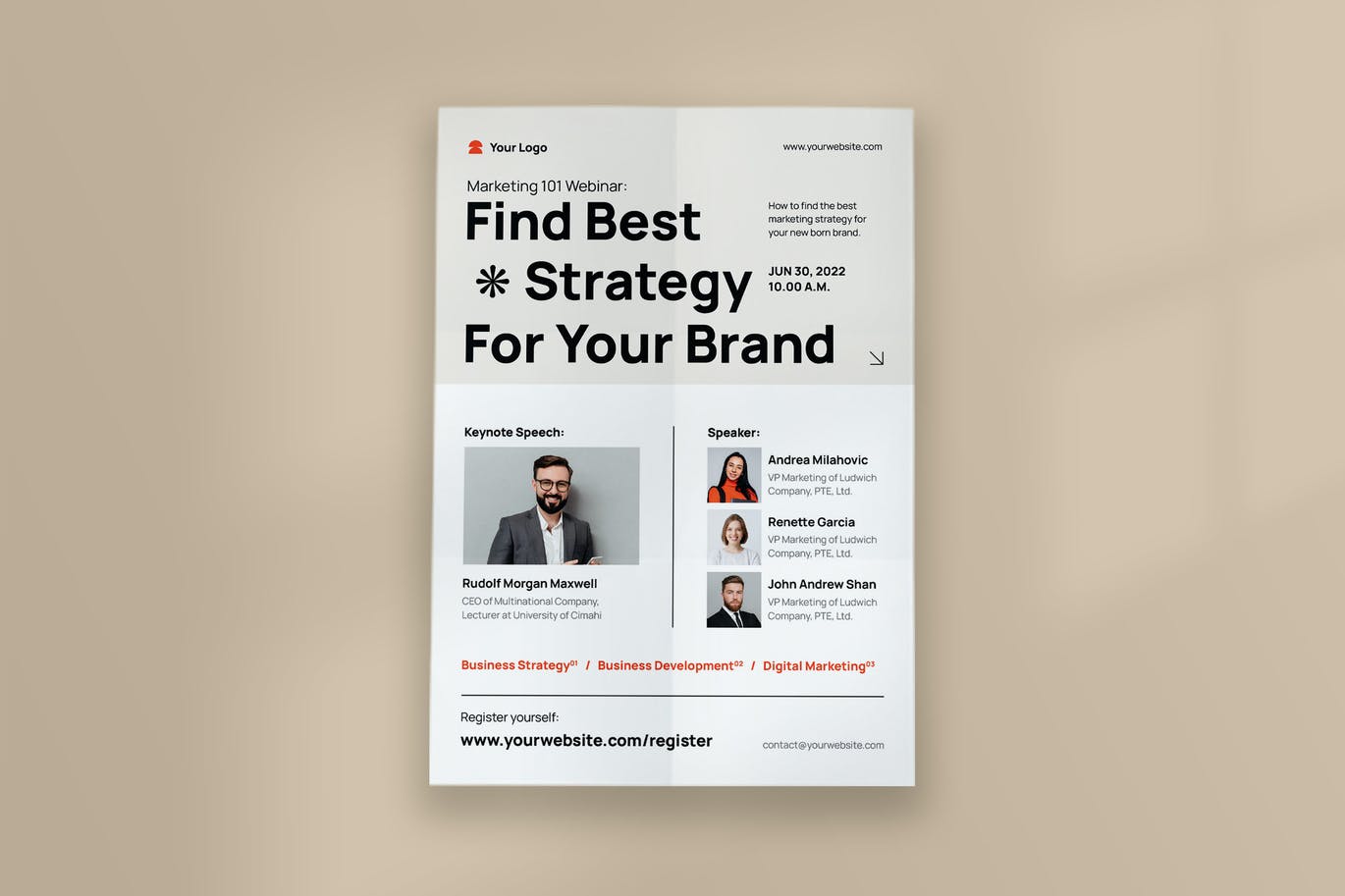 现代瑞士风格网络研讨会传单模板 Webinar Flyer Template – Modern Swiss Style 设计素材 sucaiwan.com