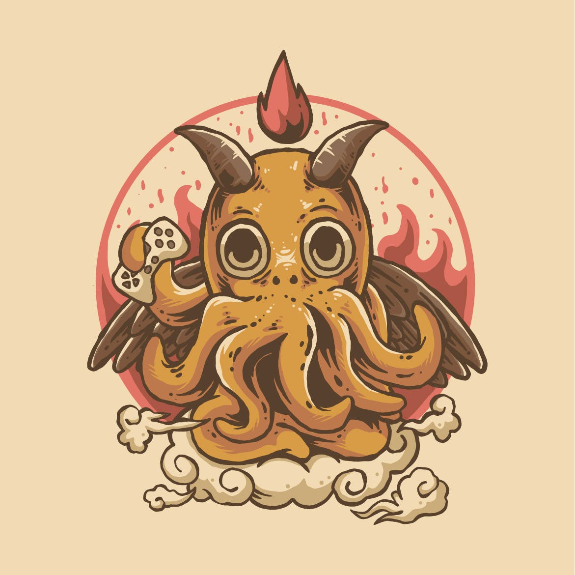 游戏鱿鱼Logo插画设计 game squid illustration design 图片素材 sucaiwan.com