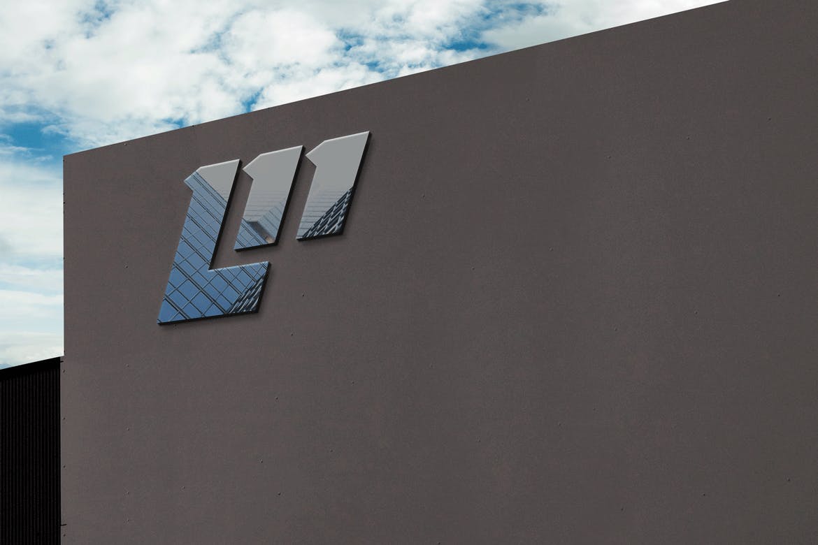 建筑墙企业品牌Logo样机 office wall logo mockup 样机素材 sucaiwan.com