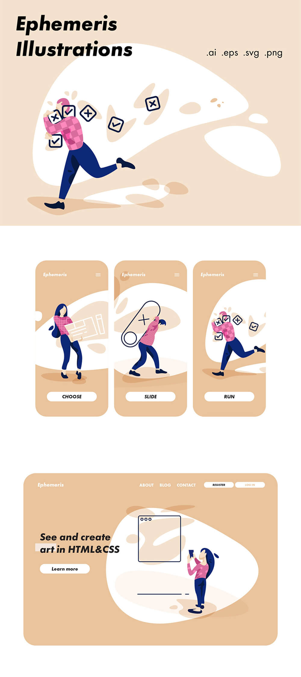 人物UI设计场景插画 APP UI sucaiwan.com