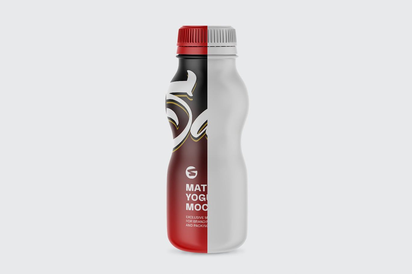 哑光酸奶瓶包装设计样机 Matte Yogurt Bottle Mockup 样机素材 sucaiwan.com