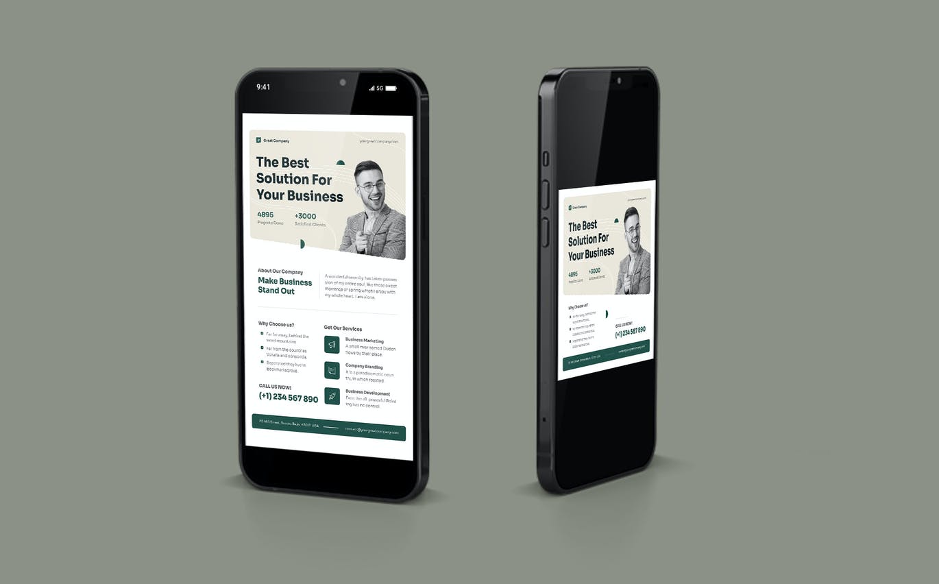 公司业务传单模板 Corporate Business Flyer Template 设计素材 sucaiwan.com