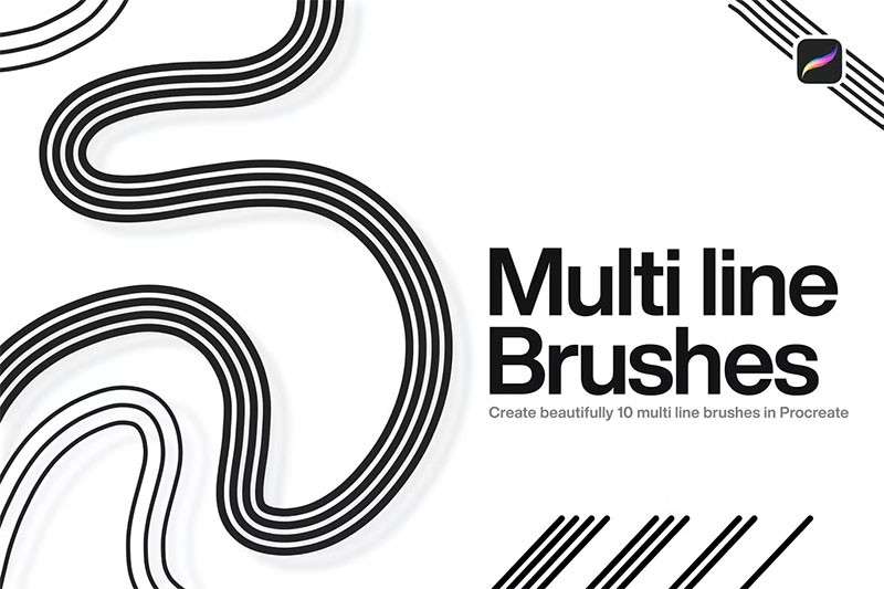 10支Procreate多线条效果笔刷 笔刷资源 sucaiwan.com