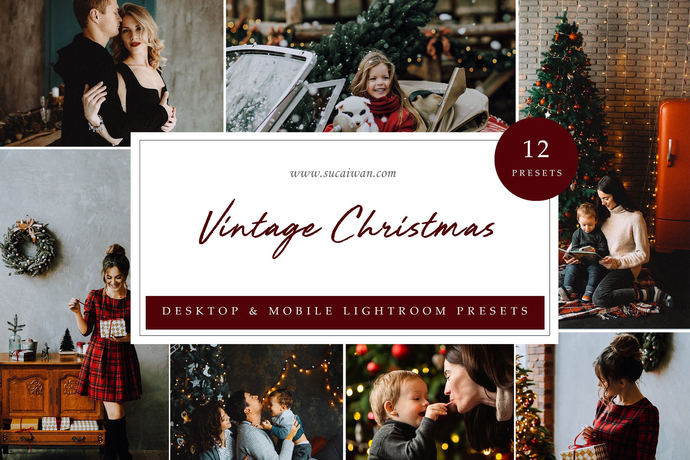 复古棕色圣诞节照片处理LR预设 Lightroom Presets – Vintage Christmas 插件预设 sucaiwan.com