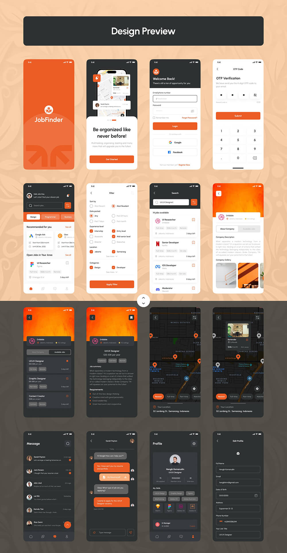 求职者应聘移动应用程序UI套件 APP UI sucaiwan.com
