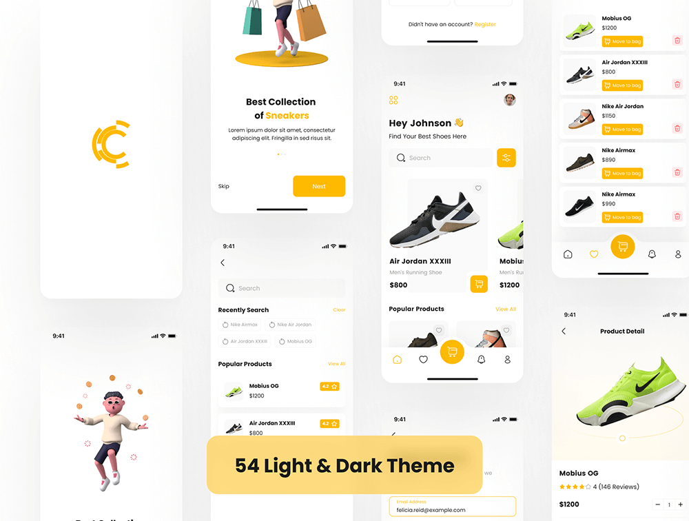 鞋店应用程序iOS UI套件 APP UI sucaiwan.com