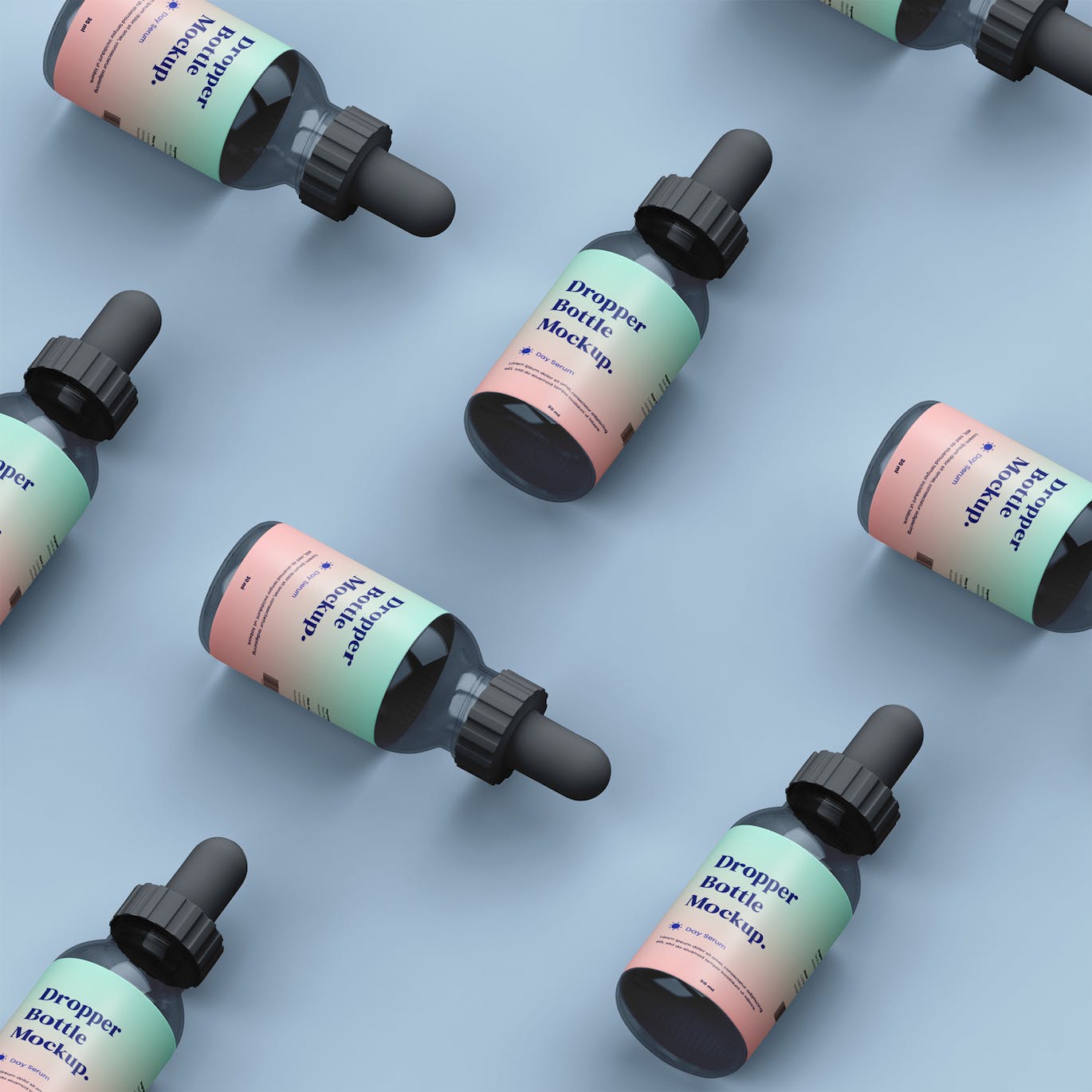 护肤品精华液滴管瓶包装样机 Dropper Bottle Packaging Mockup 样机素材 sucaiwan.com
