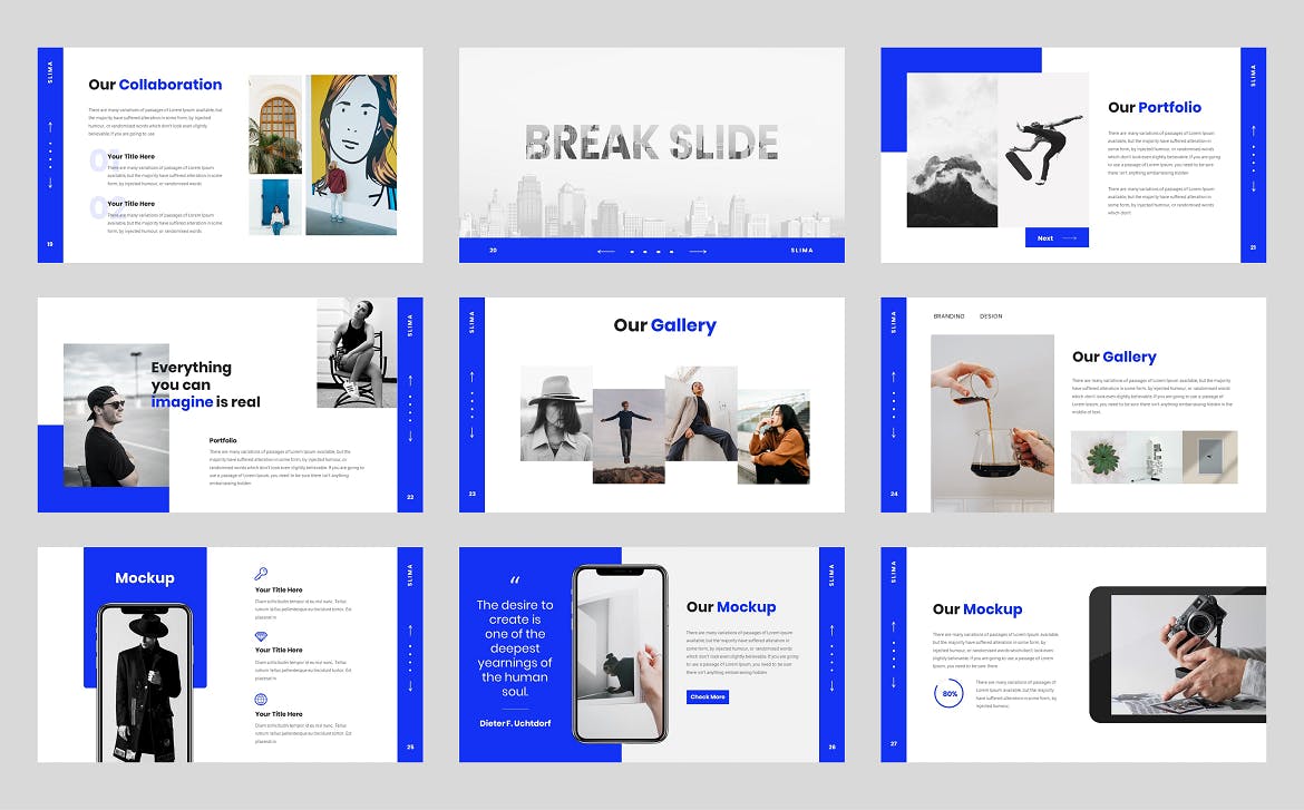 创意机构Powerpoint模板下载 SLIMA – Creative Agency Powerpoint Template 幻灯图表 sucaiwan.com