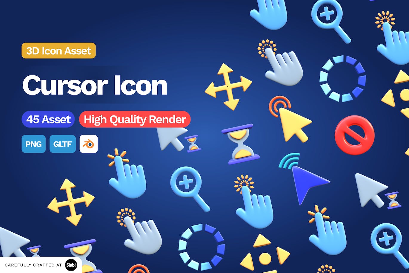 3D鼠标光标图标 3D Cursor Icon 图标素材 sucaiwan.com