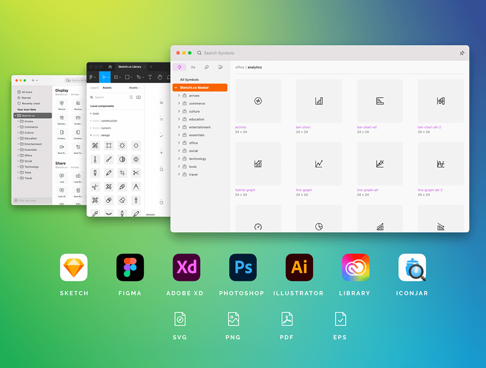 2000+线条图标和图标字体 图标素材 sucaiwan.com