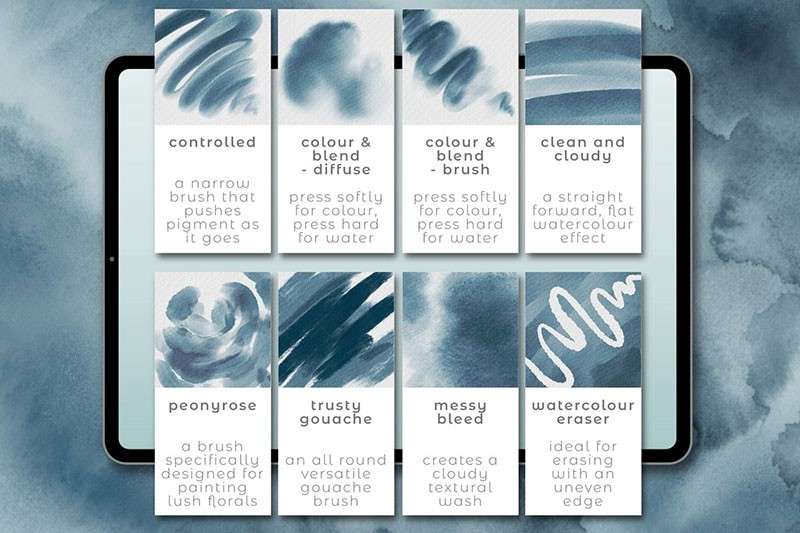 68支逼真自然水彩Procreate笔刷 笔刷资源 sucaiwan.com