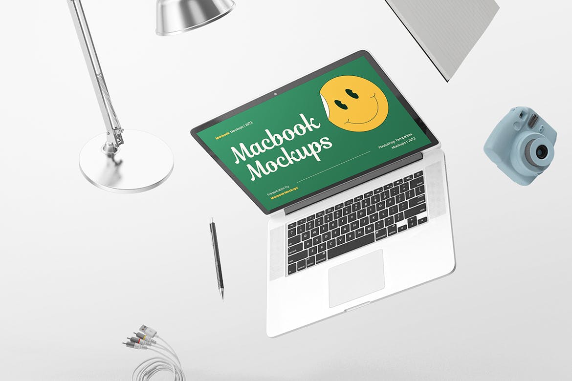 办公元素Macbook笔记本电脑样机 Macbook Office Desk Mockup 样机素材 sucaiwan.com