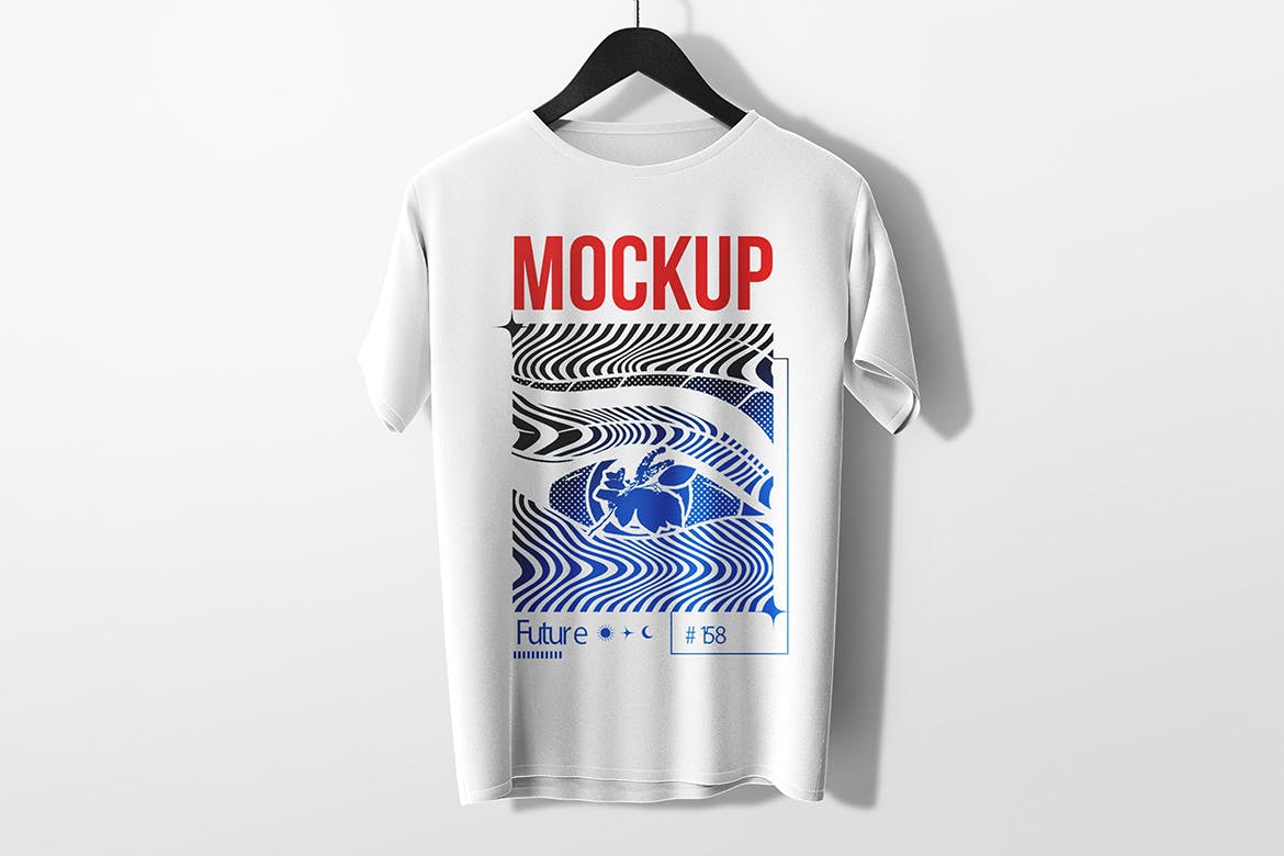 晾挂宽松T恤设计样机 Hanging Basic T-Shirt Mockup 样机素材 sucaiwan.com