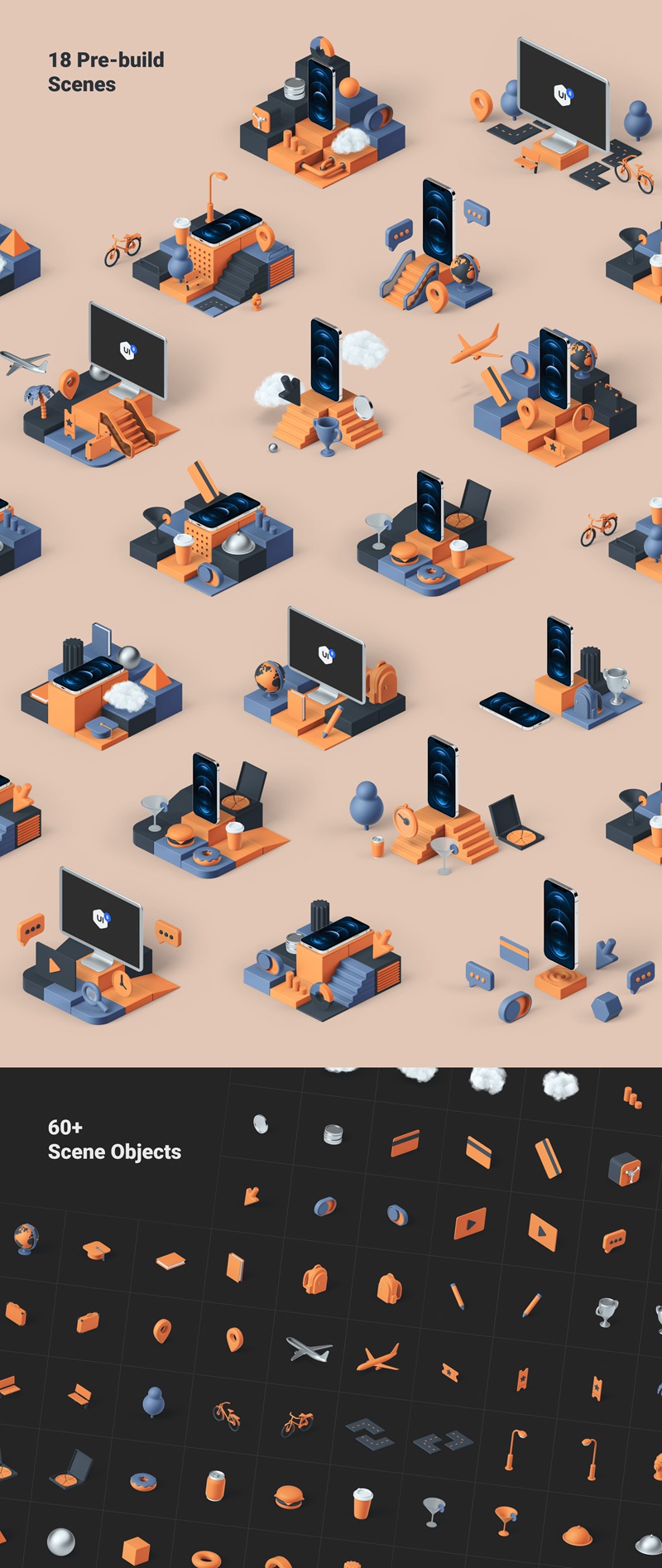 18个着陆页网站作品集演示文稿预构建可拖放3D样机场景创建器Bento 3D Design Vol.3 图标素材 第8张-素材湾丨精选海外优质设计素材资源 18个着陆页网站作品集演示文稿预构建可拖放3D样机场景创建器Bento 3D Design Vol.3 图标素材 sucaiwan.com