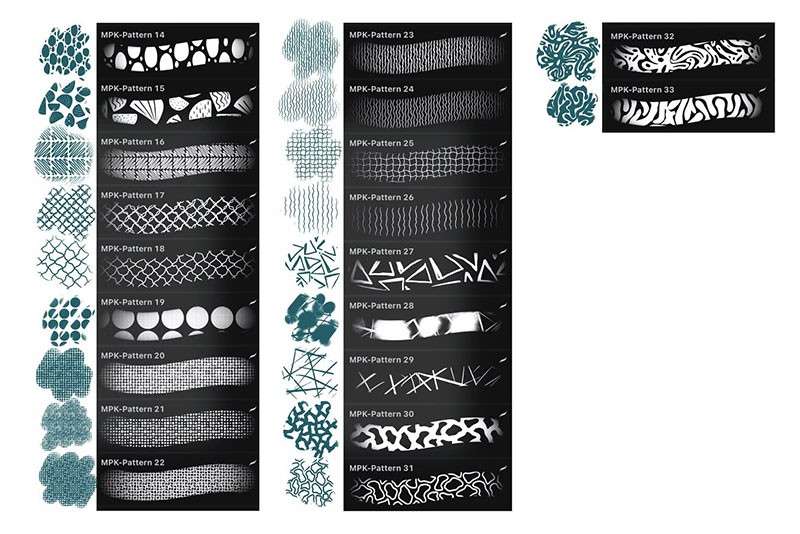 98个独特的阴影纹理Procreate笔刷 笔刷资源 sucaiwan.com