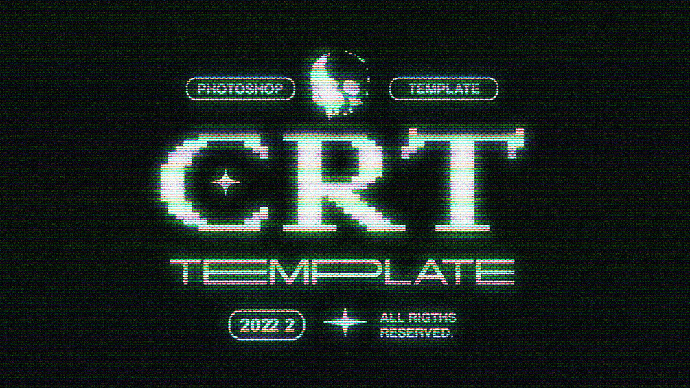 复古未来派老式CRT晶体管显示器失真像素故障艺术特效素材 CyberPsycho CRT Template 插件预设 sucaiwan.com