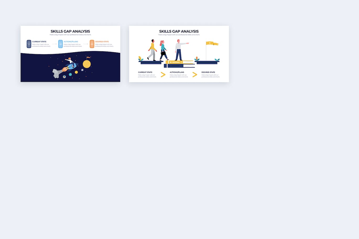 技能差距分析信息图表设计AI矢量模板 Skills Gap Analysis Illustrator Infographics 幻灯图表 sucaiwan.com