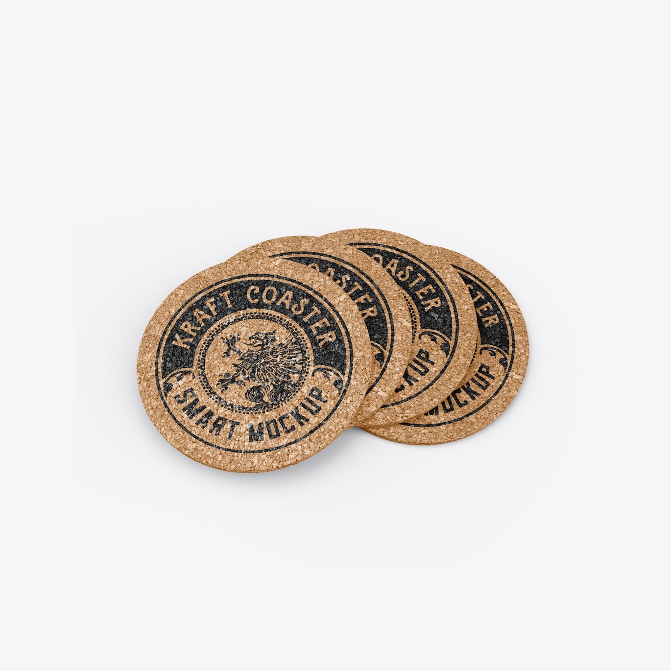 圆形压木杯垫品牌设计样机 Round Cork Coaster Mockup 样机素材 sucaiwan.com