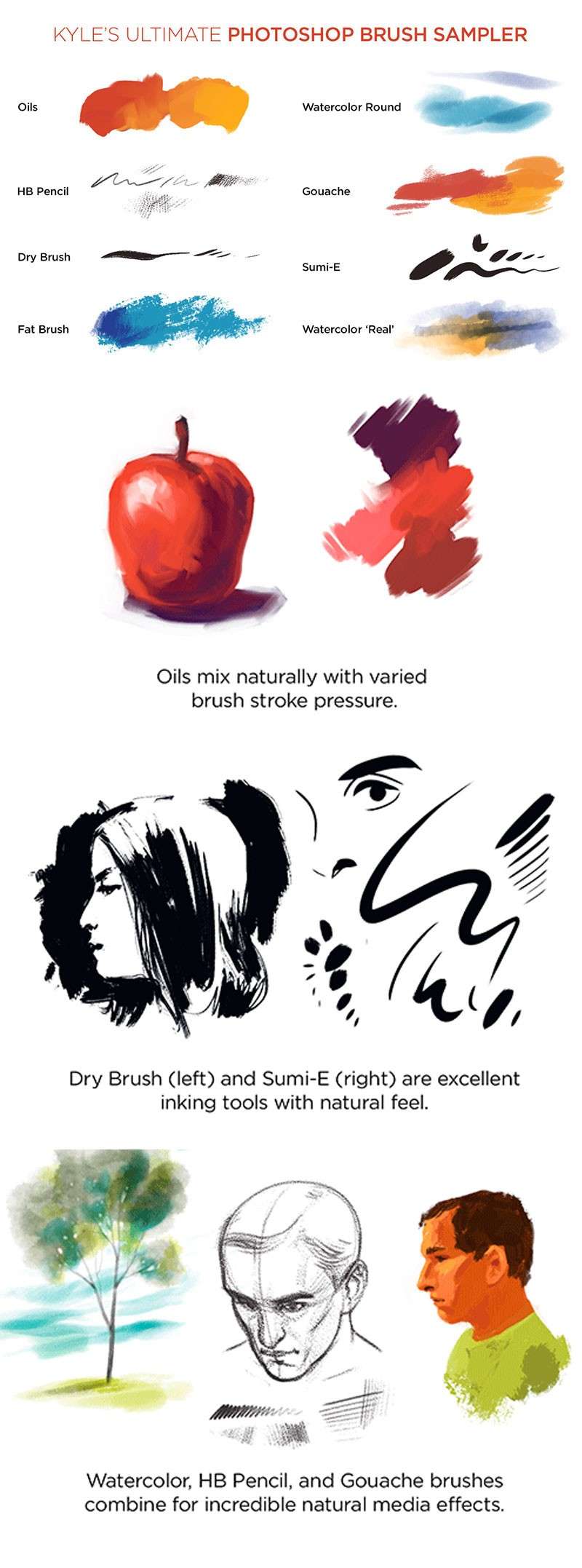 专业数字插画师PS笔刷工具，tpl格式 笔刷资源 sucaiwan.com