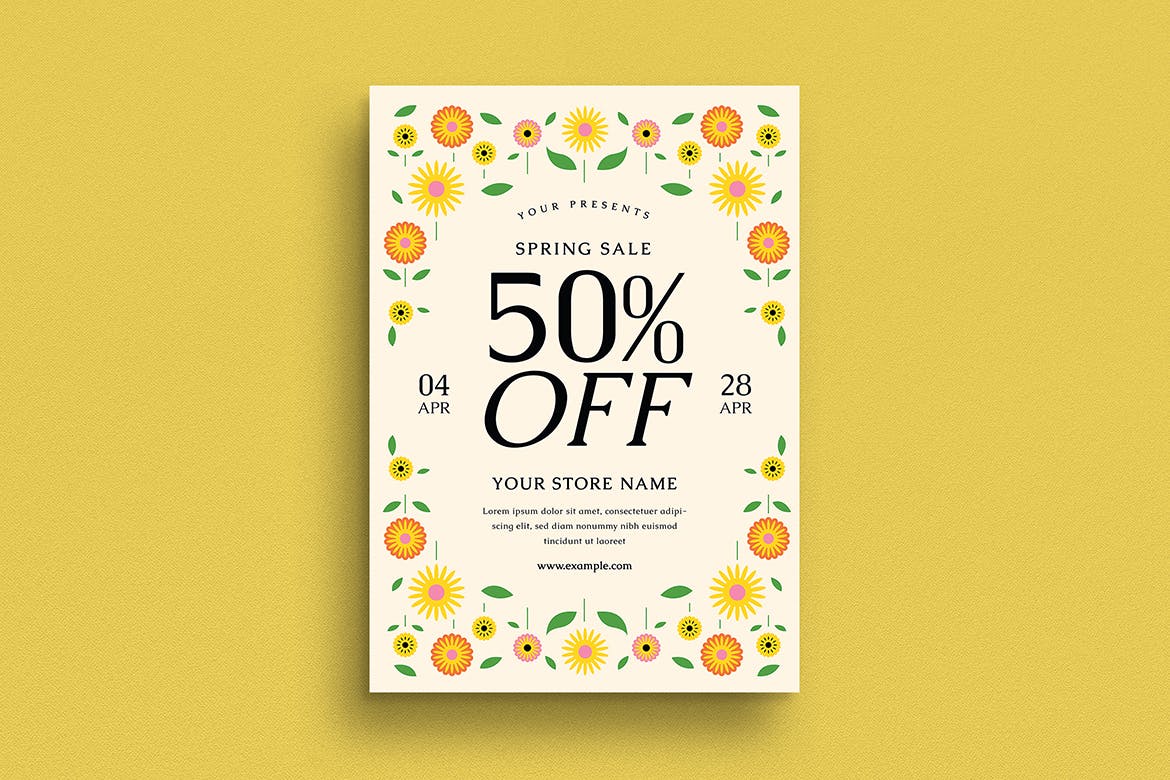 春季促销活动传单模板 Spring Sale Event Flyer Set 设计素材 sucaiwan.com