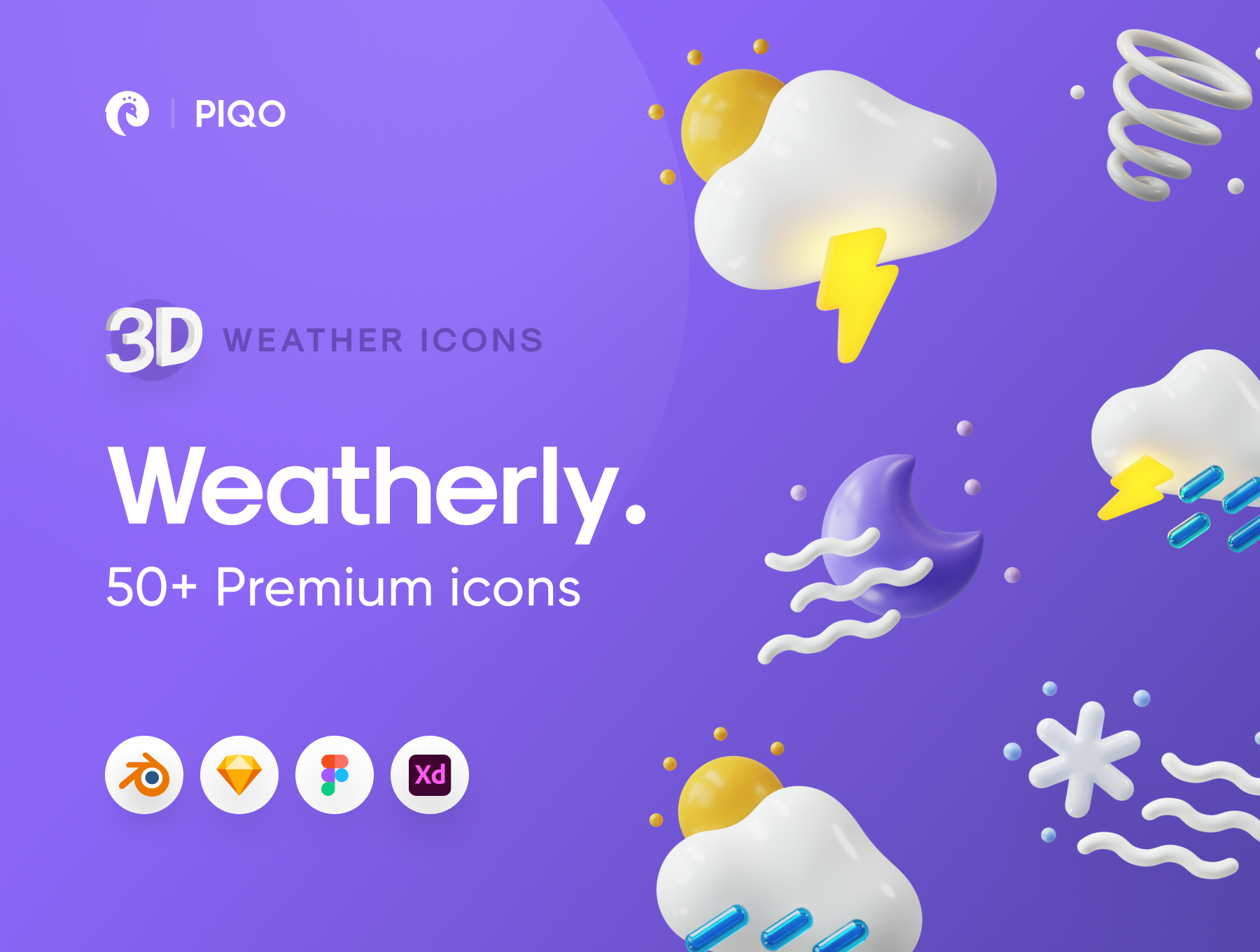 50多个3D高分辨率原始风格和粘土风格完美天气图标包 Weatherly 3D icons – 50+ Weather icons 图标素材 第15张-素材湾丨精选海外优质设计素材资源 50多个3D高分辨率原始风格和粘土风格完美天气图标包 Weatherly 3D icons – 50+ Weather icons 图标素材 sucaiwan.com