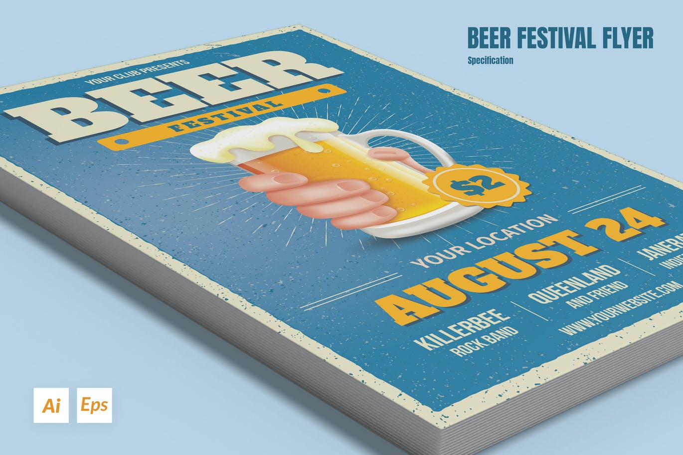 啤酒节宣传单海报模板 Beer Festival Flyer 设计素材 sucaiwan.com