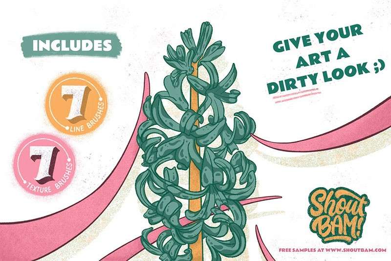 18个粗糙线条纹理PS笔刷 笔刷资源 sucaiwan.com