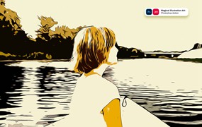 神奇插画艺术效果照片处理PS动作 Magical Illustration Art Photoshop Action