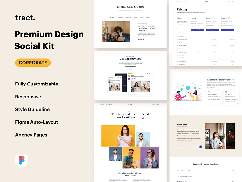 社交和企业领域网站UI模板 APP UI sucaiwan.com