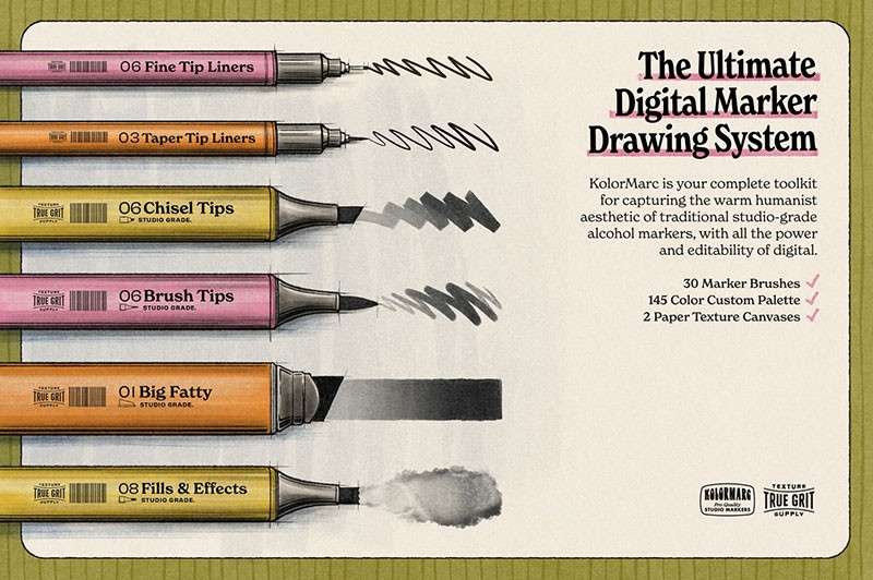 COPIC马克笔插画PS手绘笔刷 笔刷资源 sucaiwan.com