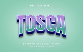 渐变3D托斯卡可编辑文本效果 3D Tosca Editable Text Effect
