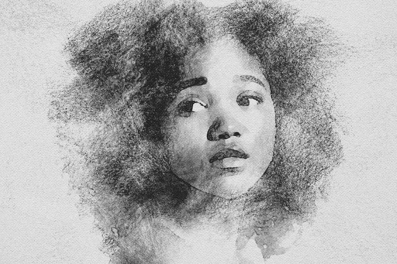 抹黑的木炭铅笔画照片效果 Smudged Charcoal Photo Effect 插件预设 sucaiwan.com