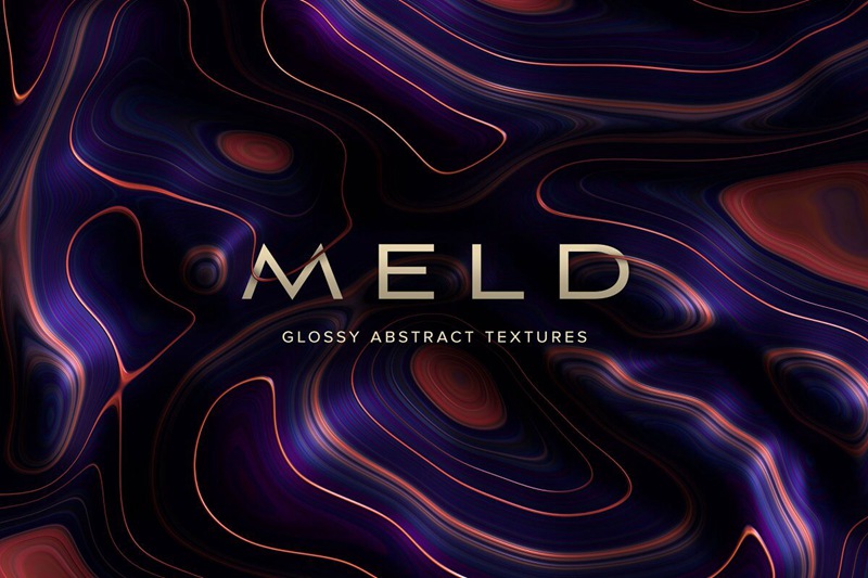未来主义金属表面动态旋涡3D抽象纹理素材合辑 Meld: Glossy Abstract 3D Textures 图片素材 sucaiwan.com