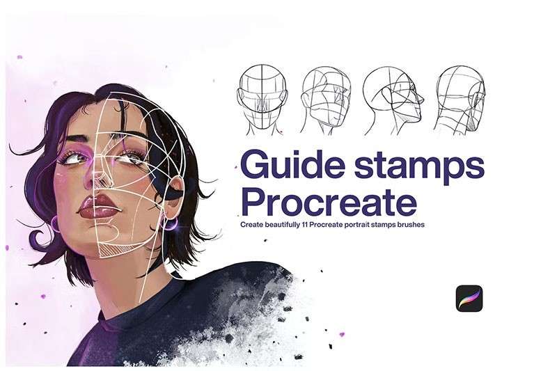 多视角人像辅助线Procreate笔刷 笔刷资源 sucaiwan.com