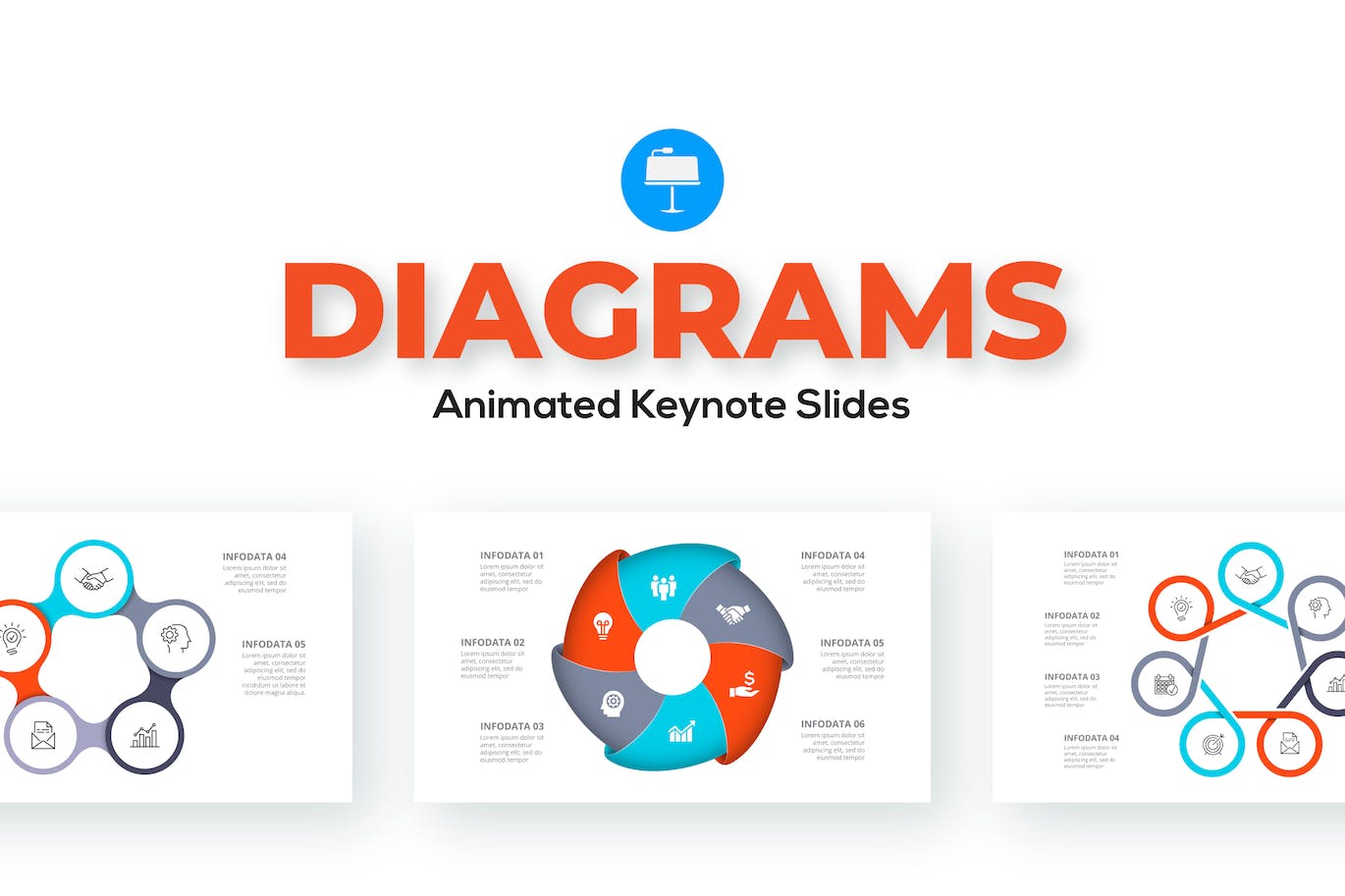 动画图表Keynote幻灯片演示模板 Diagrams Animated Keynote Infographics 幻灯图表 sucaiwan.com