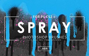 214个喷漆喷雾效果Photoshop笔刷套装