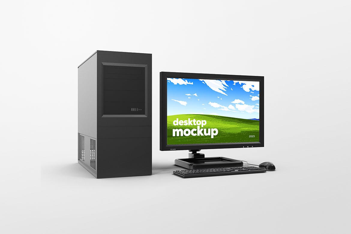 经典台式电脑样机模板 Desktop Computer Set Mockup 样机素材 sucaiwan.com