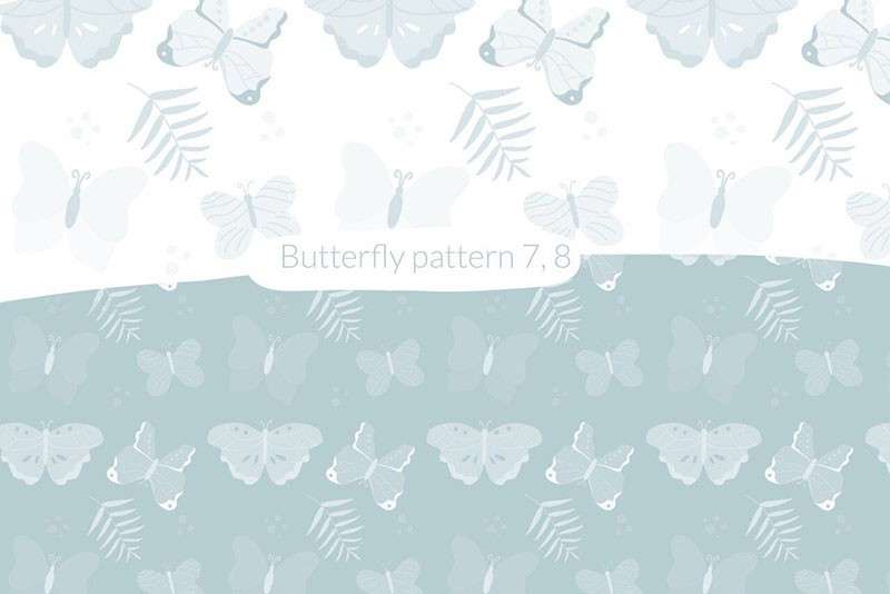 Procreate蝴蝶图案背景笔刷 笔刷资源 sucaiwan.com