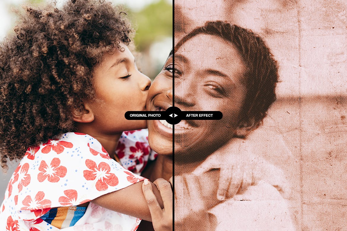 60年代老式打印机照片效果ps图层样式 60s Vintage Printer photo effect 插件预设 sucaiwan.com