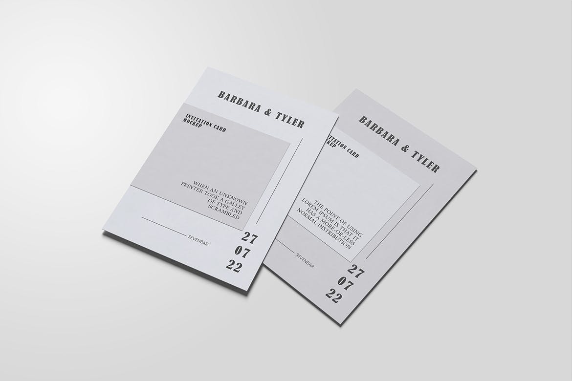 极简邀请函/卡设计样机 Minimalist Invitation Card Mockup 样机素材 sucaiwan.com