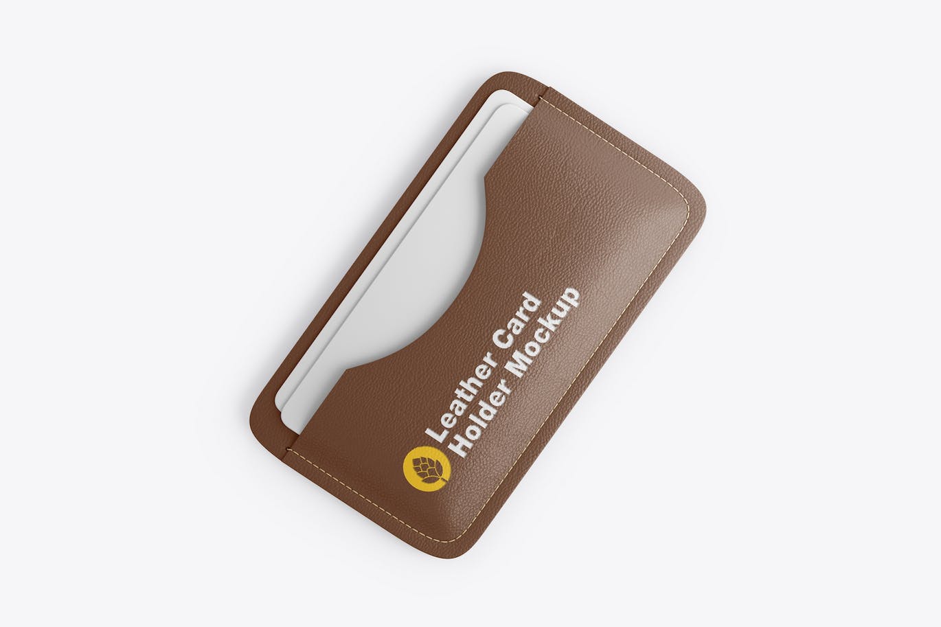 皮质名片夹设计样机模板 Leather Card Holder Mockup 样机素材 sucaiwan.com