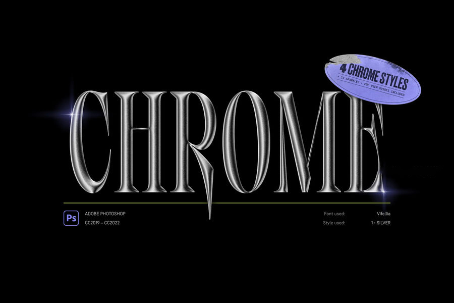 PS资源-银色金属效果3D几何形状图形元素设计素材附赠PS动作样机模板 图标素材 sucaiwan.com